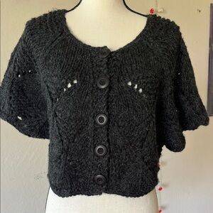 Black Chunky Knit Women's Sweater vest
